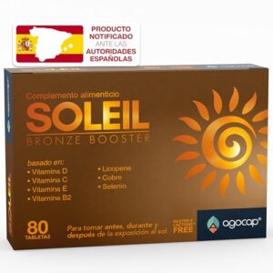 AGOCAP SOLEIL, Suplemento acelerador del bronceado, 80 comprimidos