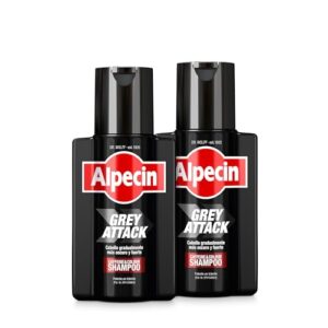 Alpecin Grey Attack Caffeine & Colour Shampoo for Men 2x 200ml Cabello gradualmente más oscuro y fuerte |