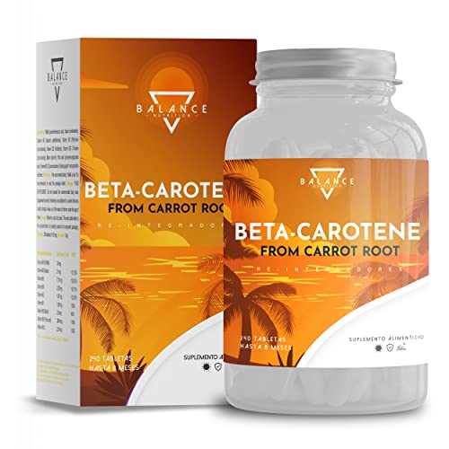Betacaroteno para el bronceado de Balance Nutrition (240 comprimidos para 8 meses)