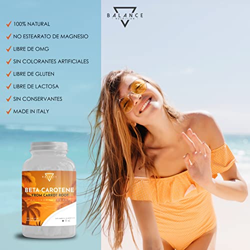 Betacaroteno para el bronceado de Balance Nutrition (240 comprimidos para 8 meses)