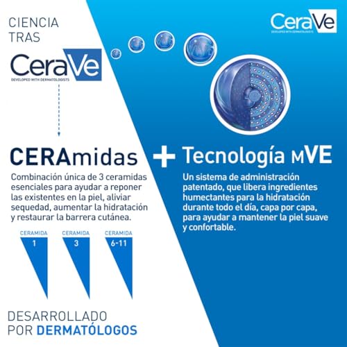 CeraVe Loción Hidratante de Rostro PM, Para Piel Normal a Seca, Hidrata y Restaura la Barrera Protectora de la Piel, Enriquecida con Ceramidas Esenciales, Niacinamida y Ácido Hialurónico, 52ml