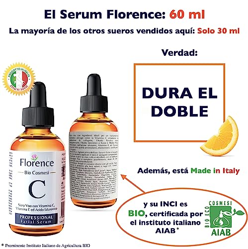 FLORENCE Bio Sérum Facial con Vitamina C, E y Ácido Hialurónico (60 ml)