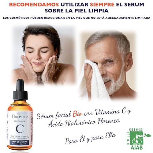 FLORENCE Bio Sérum Facial con Vitamina C, E y Ácido Hialurónico (60 ml)