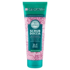 Gel de ducha exfoliante GEOMAR 2 en 1 - Flor de Loto y Perlas Volcánicas (250 ml)
