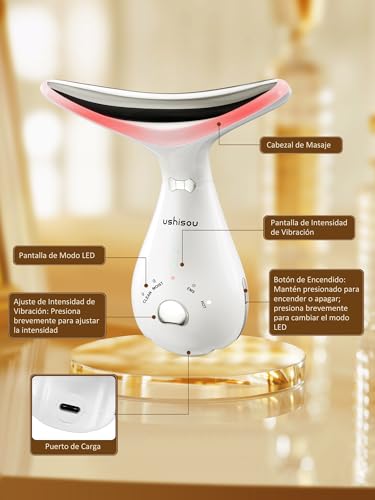 Masajeador Facial Eléctrico con luz 4 Colores LED