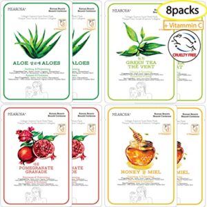 MEAROSA Mascarilla facial coreana, Korean SkinCare. Pack de 8