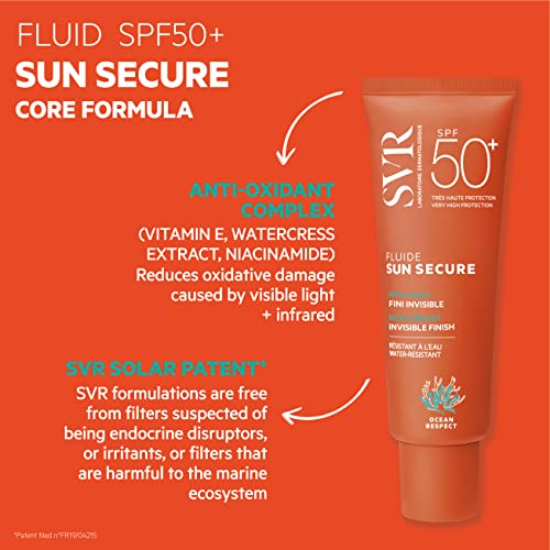Protector Solar SVR Sun Secure Fluide SPF50+ (50 ml) Invisible y Eco