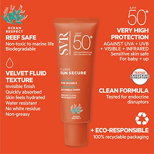 Protector Solar SVR Sun Secure Fluide SPF50+ (50 ml) Invisible y Eco