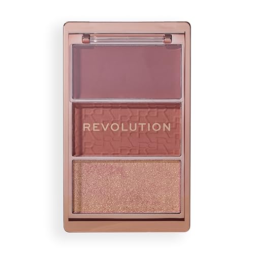 Revolution, Blush Icon Palette Aura Points Rose, Colorete en Crema vegano